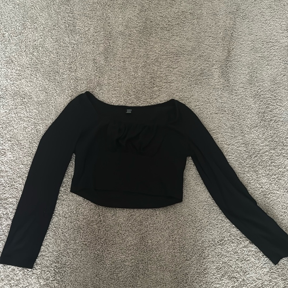 Long sleeve crop top- SHEIN